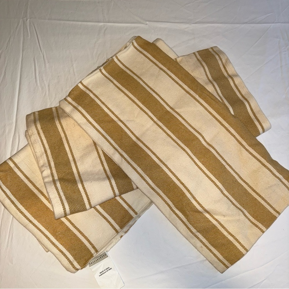 Pottery Barn Tan and Cream Striped pillow sham (one)